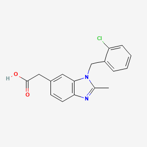 molecular formula C17H15ClN2O2 B8512955 1h-Benzimidazole-6-acetic acid,1-[(2-chlorophenyl)methyl]-2-methyl- 