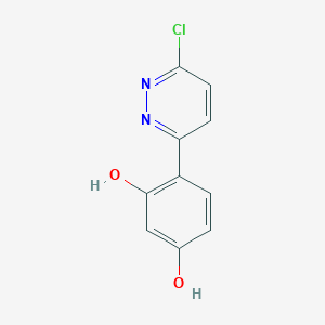 molecular formula C10H7ClN2O2 B8512956 4-(6-Chloro-3-pyridazinyl)resorcinol 