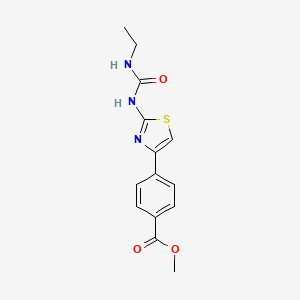 molecular formula C14H15N3O3S B8512989 Methyl 4-(2-(3-ethylureido)thiazol-4-yl)benzoate 