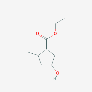 molecular formula C9H16O3 B8512993 Ethyl 4-hydroxy-2-methylcyclopentanecarboxylate 