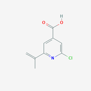 molecular formula C9H8ClNO2 B8513006 2-Chloro-6-isopropenylisonicotinic acid 