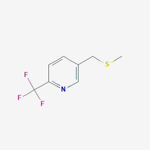 molecular formula C8H8F3NS B8513014 Pyridine, 5-[(methylthio)methyl]-2-(trifluoromethyl)- 