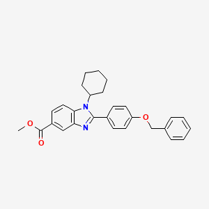 molecular formula C28H28N2O3 B8513061 Methyl 2-[4-(benzyloxy)phenyl]-1-cyclohexyl-1H-benzimidazole-5-carboxylate 