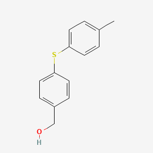 molecular formula C14H14OS B8513130 4-(4-Methylthiophenoxy)benzyl alcohol 
