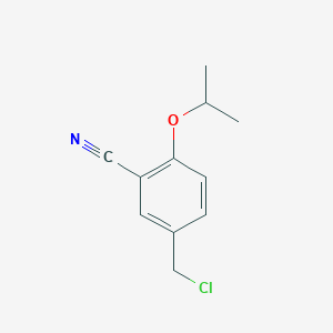 molecular formula C11H12ClNO B8513135 5-(Chloromethyl)-2-isopropoxybenzonitrile 