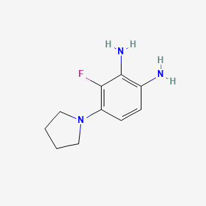 molecular formula C10H14FN3 B8513140 3-Fluoro-4-pyrrolidin-1-ylbenzene-1,2-diamine 