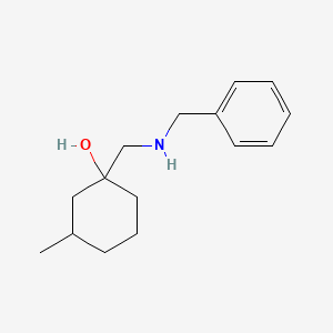 molecular formula C15H23NO B8513294 1-[(Benzylamino)methyl]-3-methylcyclohexan-1-ol 