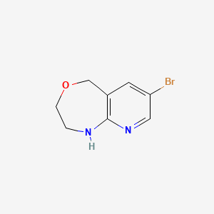 molecular formula C8H9BrN2O B8513300 3-Bromo-5,7,8,9-tetrahydro-6-oxa-1,9-diaza-benzocycloheptene 