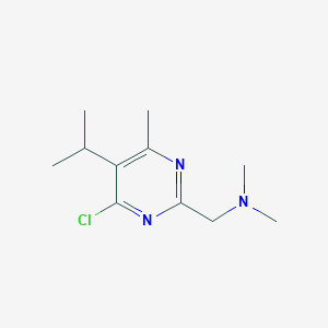molecular formula C11H18ClN3 B8513312 1-(4-chloro-5-isopropyl-6-methylpyrimidin-2-yl)-N,N-dimethylmethanamine 