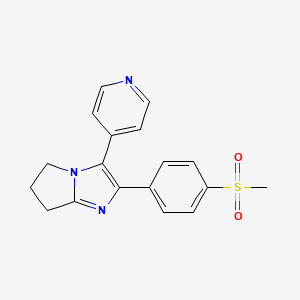 molecular formula C18H17N3O2S B8513328 5h-Pyrrolo[1,2-a]imidazole,6,7-dihydro-2-[4-(methylsulfonyl)phenyl]-3-(4-pyridinyl)- CAS No. 122454-53-9