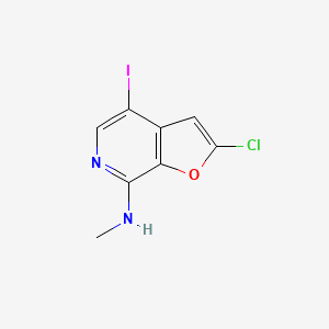 molecular formula C8H6ClIN2O B8513584 2-chloro-4-iodo-N-methylfuro[2,3-c]pyridin-7-amine 