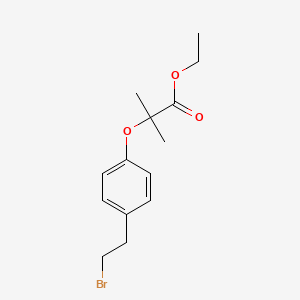 molecular formula C14H19BrO3 B8513628 Ethyl 2-[4-(2-bromoethyl)phenoxy]-2-methylpropanoate CAS No. 167213-40-3