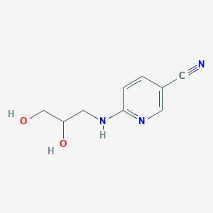 molecular formula C9H11N3O2 B8513841 6-[(2,3-Dihydroxypropyl)amino]nicotinonitrile 