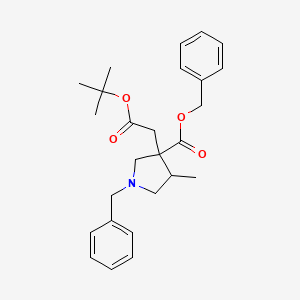 Benzyl 1-benzyl-3-(2-(tert-butoxy)-2-oxoethyl)-4-methylpyrrolidine-3-carboxylate