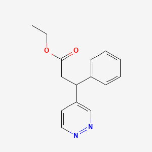 molecular formula C15H16N2O2 B8513904 Ethyl 3-phenyl-3-(pyridazin-4-yl)propanoate 