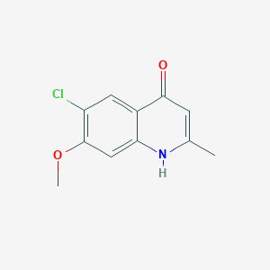 molecular formula C11H10ClNO2 B8513930 6-chloro-7-methoxy-2-methylquinolin-4(1H)-one 