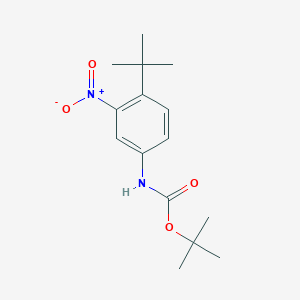 molecular formula C15H22N2O4 B8514003 (4-Tert-butyl-3-nitro-phenyl)-carbamic acid tert-butyl ester CAS No. 873055-91-5