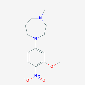 molecular formula C13H19N3O3 B8514038 1-methyl-4-[3-(methyloxy)-4-nitrophenyl]hexahydro-1H-1,4-diazepine 