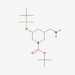 Tert-butyl 3-(aminomethyl)-5-(tert-butyldimethylsilyloxy)piperidine-1-carboxylate