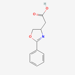 molecular formula C11H11NO3 B8514052 2-Phenyl-4-carboxymethyloxazoline 