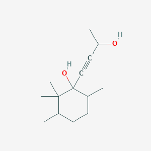 molecular formula C14H24O2 B8514058 1-(3-Hydroxybut-1-yn-1-yl)-2,2,3,6-tetramethylcyclohexan-1-ol CAS No. 62304-91-0