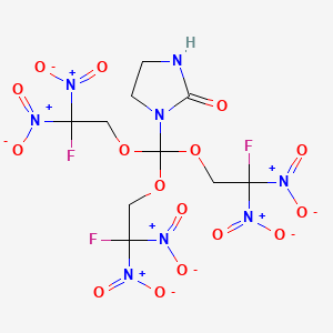 molecular formula C10H11F3N8O16 B8514081 1-[Tris(2-fluoro-2,2-dinitroethoxy)methyl]imidazolidin-2-one CAS No. 88262-50-4