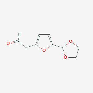 molecular formula C9H10O4 B8514102 (5-[1,3]Dioxolan-2-yl-furan-2-yl)-acetaldehyde 