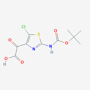 molecular formula C10H11ClN2O5S B8514150 2-(2-((Tert-butoxycarbonyl)amino)-5-chlorothiazol-4-yl)-2-oxoacetic acid 