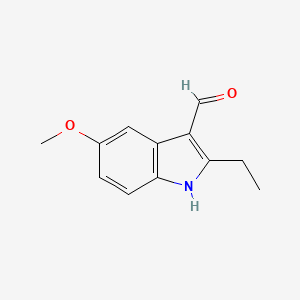 molecular formula C12H13NO2 B8514194 2-Ethyl-5-methoxyindole-3-carboxaldehyde 
