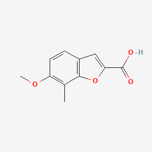molecular formula C11H10O4 B8514314 6-Methoxy-7-methylbenzofuran-2-carboxylic acid 