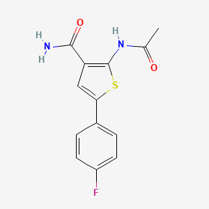 molecular formula C13H11FN2O2S B8514410 3-Thiophenecarboxamide, 2-(acetylamino)-5-(4-fluorophenyl)- CAS No. 61019-19-0