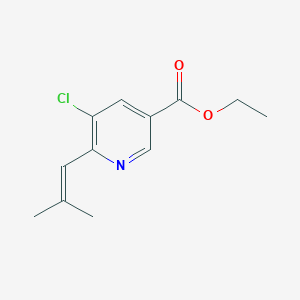 molecular formula C12H14ClNO2 B8514416 5-Chloro-6-(2-methyl-propenyl)-nicotinic acid ethyl ester 
