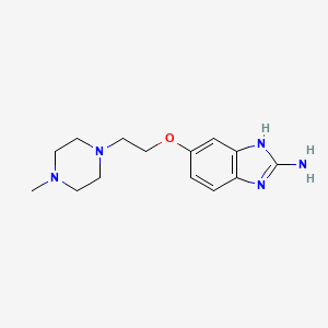 molecular formula C14H21N5O B8514429 5-(2-(4-methylpiperazin-1-yl)ethoxy)-1H-benzo[d]imidazol-2-amine 