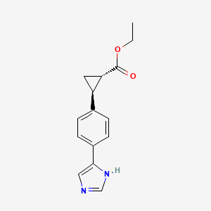 molecular formula C15H16N2O2 B8514469 Ethyl(1S,2S)-2-[4-(1H-imidazol-4-yl)phenyl]cyclopropanecarboxylate 