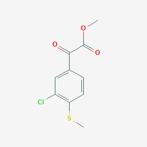 molecular formula C10H9ClO3S B8514495 (3-Chloro-4-methylsulfanyl-phenyl)-oxo-acetic acid methyl ester 