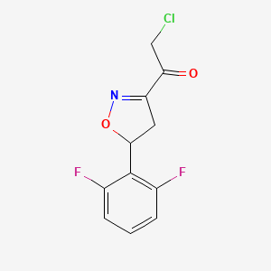 molecular formula C11H8ClF2NO2 B8514526 2-Chloro-1-(5-(2,6-difluorophenyl)-4,5-dihydroisoxazol-3-yl)ethan-1-one 