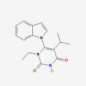 molecular formula C17H19N3O2 B8514549 1-Ethyl-6-indol-1-yl-5-isopropyl-1H-pyrimidine-2,4-dione 