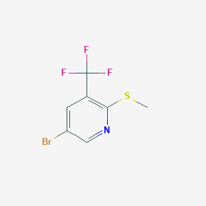 molecular formula C7H5BrF3NS B8514555 Pyridine, 5-bromo-2-(methylthio)-3-(trifluoromethyl)- CAS No. 211122-42-8