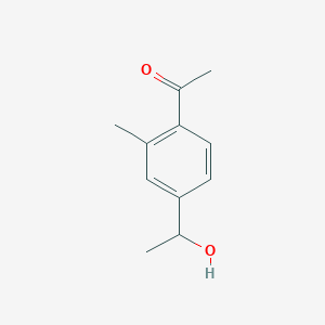 molecular formula C11H14O2 B8514570 1-[4-(1-Hydroxy-ethyl)-2-methyl-phenyl]-ethanone 