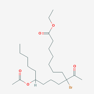 B8514592 Ethyl 8-acetyl-12-(acetyloxy)-8-bromoheptadecanoate CAS No. 57987-66-3