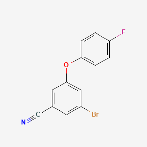 molecular formula C13H7BrFNO B8514616 3-Bromo-5-(4-fluorophenoxy)benzonitrile 