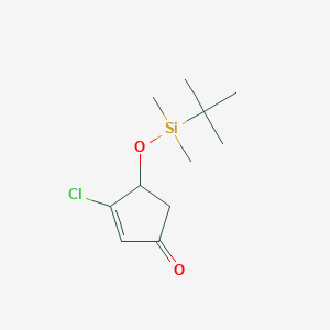 B8514640 4-{[tert-Butyl(dimethyl)silyl]oxy}-3-chlorocyclopent-2-en-1-one CAS No. 77188-70-6