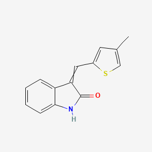 B8514661 3-[(4-Methylthiophen-2-yl)methylidene]-1,3-dihydro-2H-indol-2-one CAS No. 186610-92-4