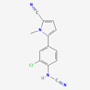 molecular formula C13H9ClN4 B8514731 [2-chloro-4-(5-cyano-1-methyl-1H-pyrrol-2-yl)phenyl]cyanamide CAS No. 921631-62-1