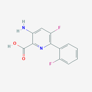 molecular formula C12H8F2N2O2 B8514748 3-Amino-5-fluoro-6-(2-fluorophenyl)picolinic acid 