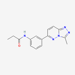 molecular formula C15H15N5O B8514764 N-(3-(3-methyl-[1,2,4]triazolo[4,3-b]pyridazin-6-yl)phenyl)propionamide 