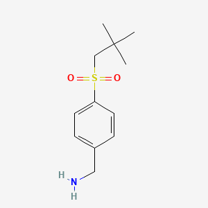 molecular formula C12H19NO2S B8514772 4-(2,2-Dimethyl-propane-1-sulfonyl)-benzylamine 