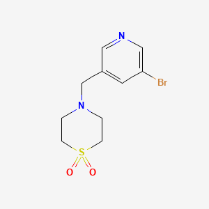 molecular formula C10H13BrN2O2S B8514807 4-(5-Bromo-pyridin-3-ylmethyl)-thiomorpholine 1,1-dioxide 