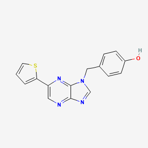 molecular formula C16H12N4OS B8514834 4-[(5-Thiophen-2-ylimidazo[4,5-b]pyrazin-3-yl)methyl]phenol CAS No. 827602-48-2