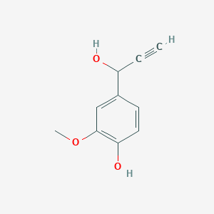 molecular formula C10H10O3 B8514842 3-Hydroxy-3-(4-hydroxy-3-methoxyphenyl)-1-propyne 